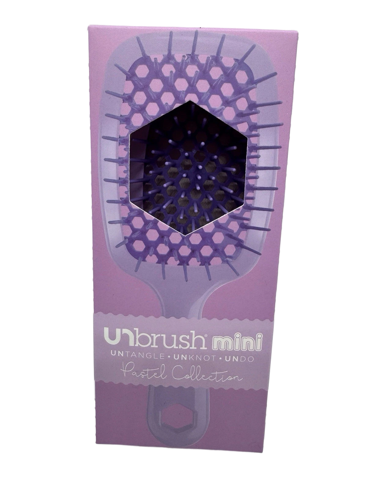 FHI Heat UNbrush Mini Detangler Brush for Pain-Free Brushing on All Wet or Dry Hair Types — Durable Duoflex Anti-Static Bristles, Lightweight Handle, Vented Mini Hair Brush, Lilac Light Purple