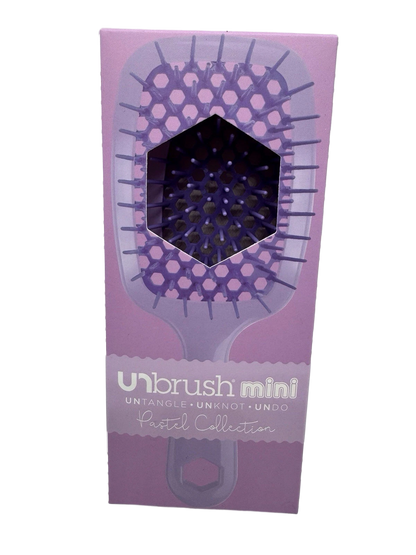 FHI Heat UNbrush Mini Detangler Brush for Pain-Free Brushing on All Wet or Dry Hair Types — Durable Duoflex Anti-Static Bristles, Lightweight Handle, Vented Mini Hair Brush, Lilac Light Purple