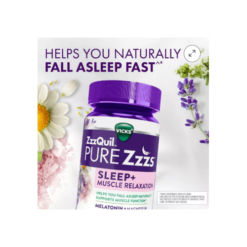 PURE Zzzs Sleep+ Muscle Relaxation Melatonin Sleep Aid Gummies 42