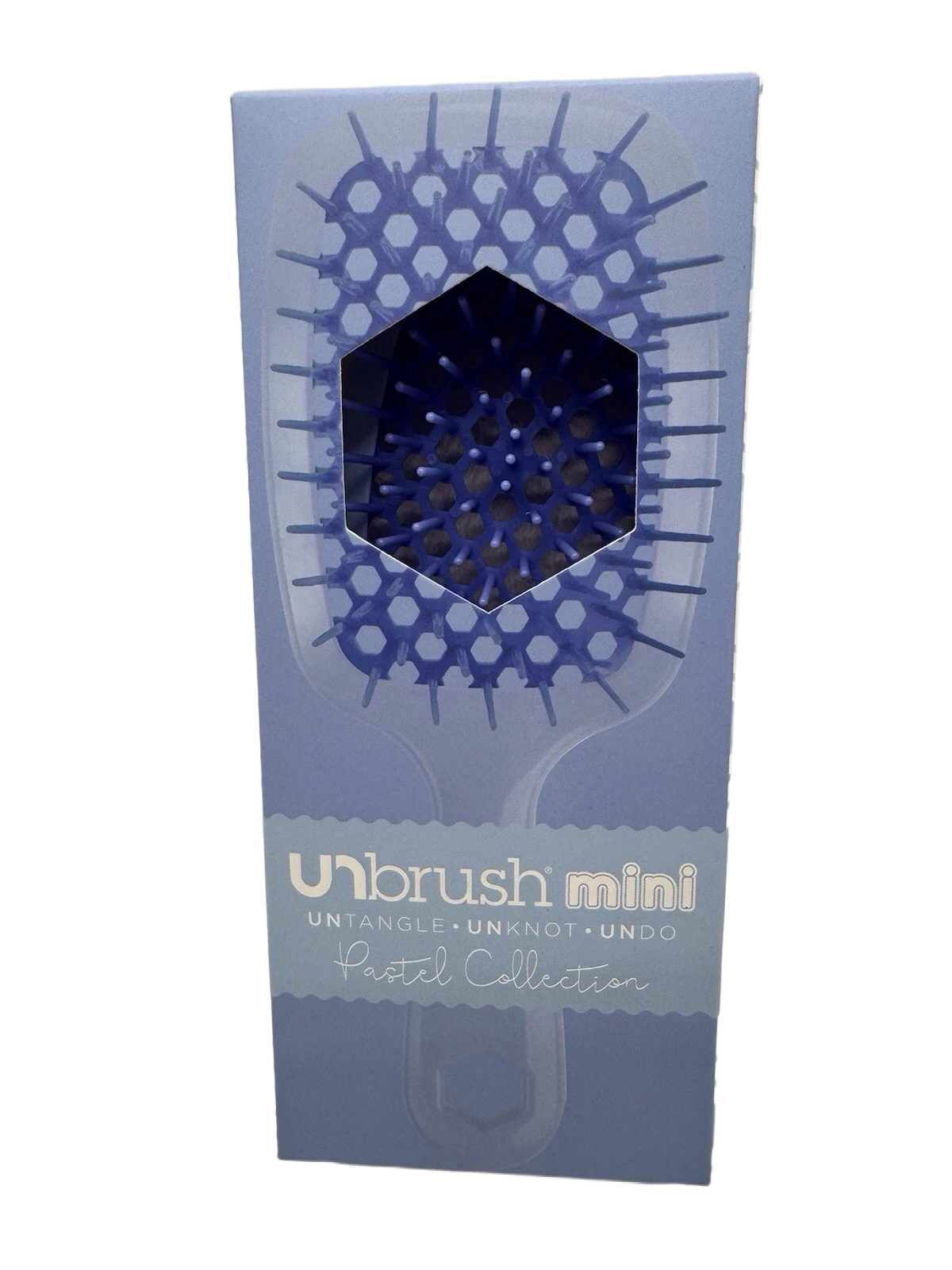 FHI Heat UNbrush Mini Detangler Brush for Pain-Free Brushing on All Wet or Dry Hair Types — Durable Duoflex Anti-Static Bristles, Lightweight Handle, Vented Mini Hair Brush, Light Blue