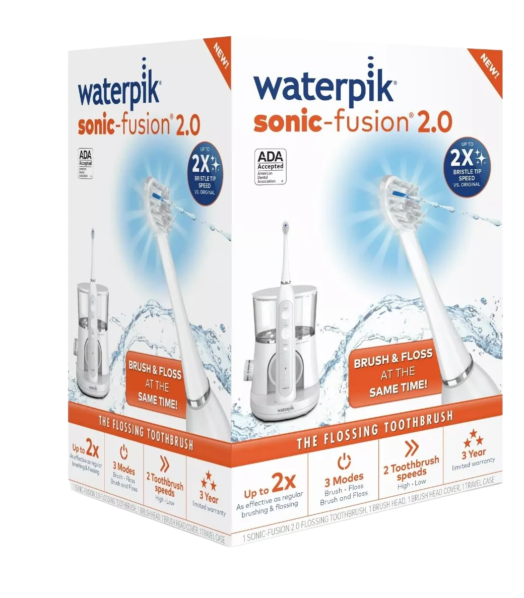 Waterpik Sonic-Fusion 2.0 Flossing Electric Toothbrush, White