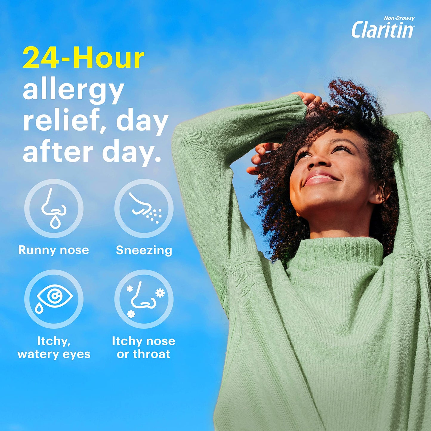 Claritin 24 HR Non Drowsy Allergy Medicine, Loratadine antihistamine tablets, 30 Ct