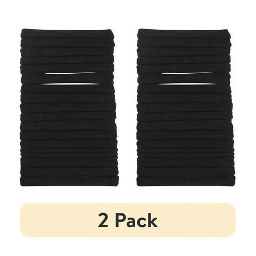 (2 pack) Scunci No Damage Hosiery Ponytail Hair Ties, Black, 20 Count
