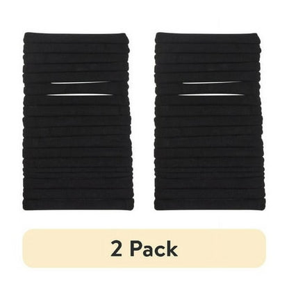 (2 pack) Scunci No Damage Hosiery Ponytail Hair Ties, Black, 20 Count
