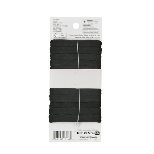 2 Pack - Scunci No Damage Hosiery Ponytail Hair Ties, Black, All Day Medium Hold, 24 Total Count