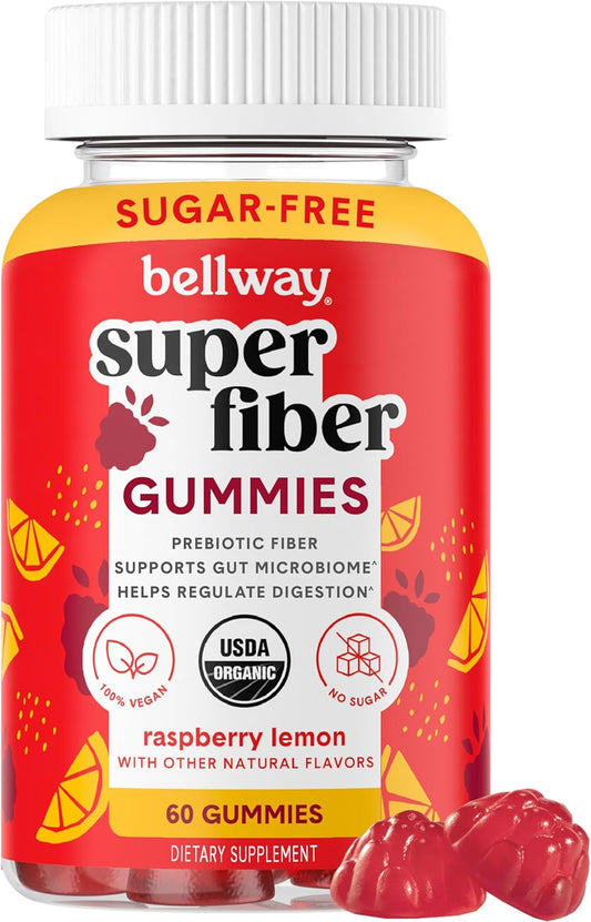 Bellway Super Fiber Gummies for Adults Sugar Free Organic Supplement Exp.11/2025