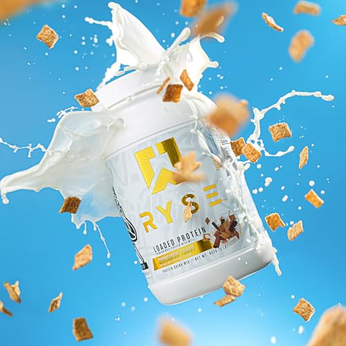 RYSE Loaded Protein Powder - Cinnamon Toast - 25g Whey Protein Isolate & Concentrate with Prebiotic Fiber & MCTs - Low Carb, Low Sugar, Digestive-Friendly - 20 Servings / 1.5 lb Tub