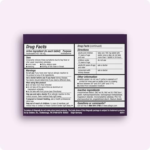 Allegra Adult 24-Hour Allergy Relief Gelcaps, Non-Drowsy Indoor and Outdoor Allergy Medicine, 180 mg Fexofenadine HCI Antihistamine Pill, 60-Count