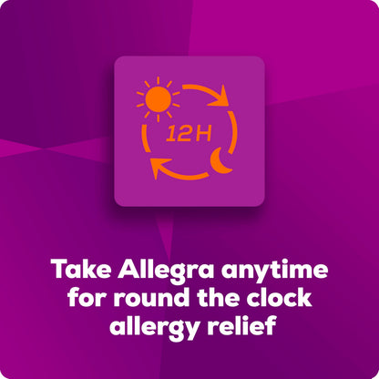 Allegra Adult 12-Hour Allergy Relief Tablets, Non-Drowsy Indoor and Outdoor Allergy Medicine, 60 mg Fexofenadine HCI Antihistamine Pill, 24-Count