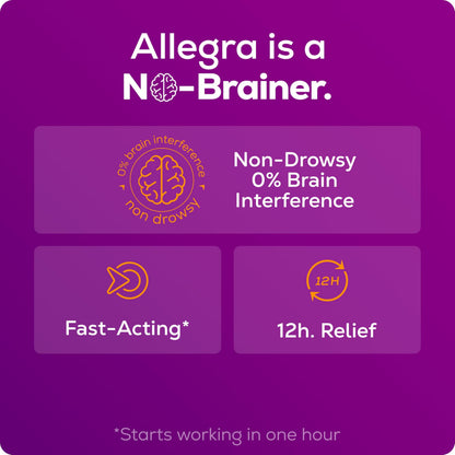 Allegra Adult 12-Hour Allergy Relief Tablets, Non-Drowsy Indoor and Outdoor Allergy Medicine, 60 mg Fexofenadine HCI Antihistamine Pill, 24-Count