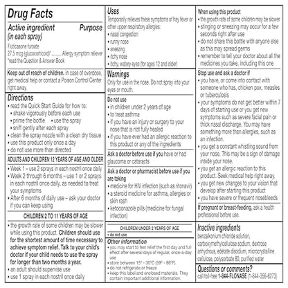Flonase Sensimist Allergy Relief Nasal Spray for Non-Drowsy, 24-Hour Multi-Symptom Allergy Relief – 60 Sprays