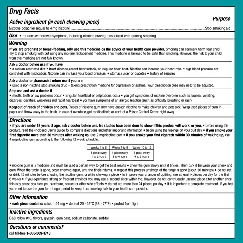 Nicorette Nicotine Gum to Help Stop Smoking, 4 mg, Original Stop Smoking Aid - 170 Count