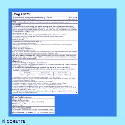 Nicorette Nicotine Gum to Help Stop Smoking, 4 mg, Original Stop Smoking Aid - 170 Count