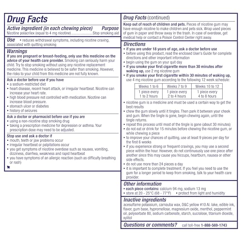 Nicorette 4 mg Nicotine Gum to Help Quit Smoking with Behavioral Support Program - White Ice Mint Flavored Stop Smoking Aid, 20 Count
