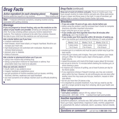 Nicorette 4 mg Nicotine Gum to Help Quit Smoking with Behavioral Support Program - White Ice Mint Flavored Stop Smoking Aid, 20 Count