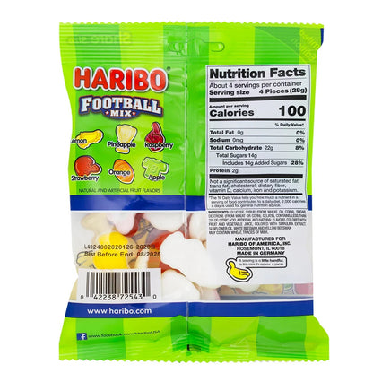 4 Pack Haribo FOOTBALL MIX Gummi Candy Assorted Fruit Gummy Limited Edition