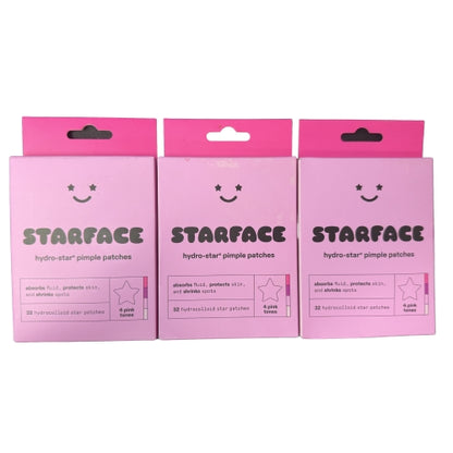 3 Pack - Starface Hydro-Star Pimple Patches 4 Pink Tones 96 Star Patches EXP 26