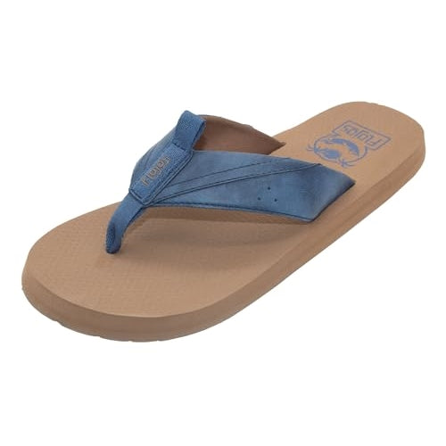 Flojos Men's Tango Flat Sandal, Brown/Tan, 13