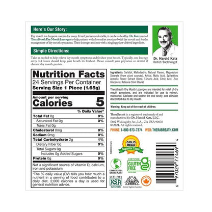TheraBreath Dry Mouth Lozenges with ZINC, Tart Berry Flavor, 24 Lozenges