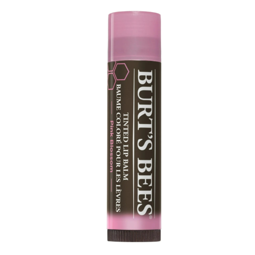 Burts Bees 100% Natural Tinted Lip Balm, Pink Blossom with Shea Butter & Botanical Waxes 1 Tube