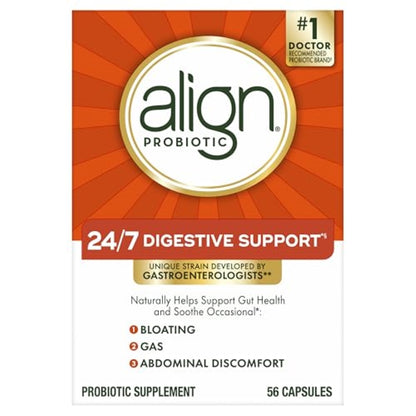 Align Probiotic, Probiotics for Women and Men, Daily Probiotic Supplement for Digestive Health*, #1 Recommended Probiotic by Doctors and Gastroenterologists‡, 56 Capsules