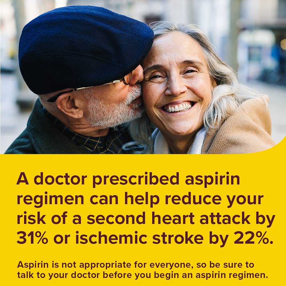 Bayer Aspirin Regimen , 81mg Enteric Coated Tablets, Pain Reliever/Fever Reducer, 120 Count