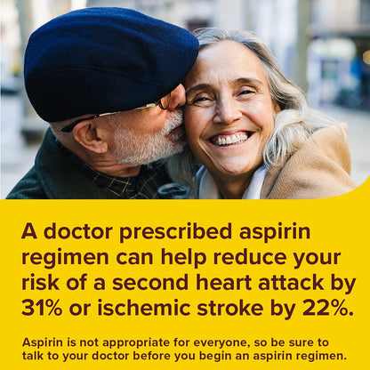 Bayer Aspirin Regimen , 81mg Enteric Coated Tablets, Pain Reliever/Fever Reducer, 120 Count