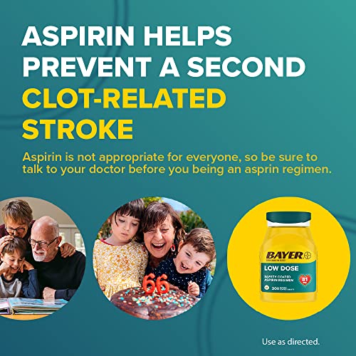 Bayer Aspirin Regimen , 81mg Enteric Coated Tablets, Pain Reliever/Fever Reducer, 200 Count