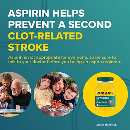 Bayer Aspirin Regimen , 81mg Enteric Coated Tablets, Pain Reliever/Fever Reducer, 200 Count