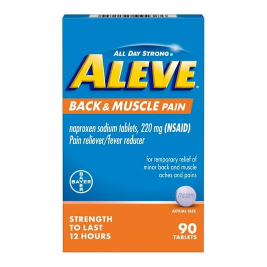 Aleve Back & Muscle Pain Reliever Naproxen Sodium Tablets, 90 Count