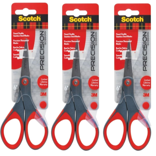 3M Scotch Precision Scissors with 6" Blades, Red