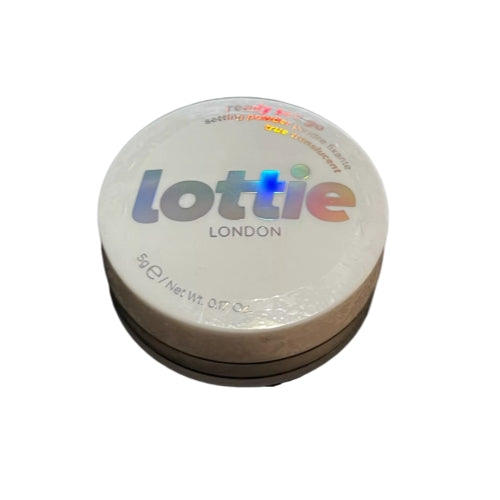 Lottie London Ready Set! Go in True Translucent, Lightweight Pressed Setting Powder, Infused with Hyaluronic Acid, Long-wear & Soft-Focus Matte Finish 0.17 Oz
