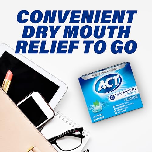 ACT Dry Mouth Lozenges with Xylitol, Soothing Mint, 18 Lozenges