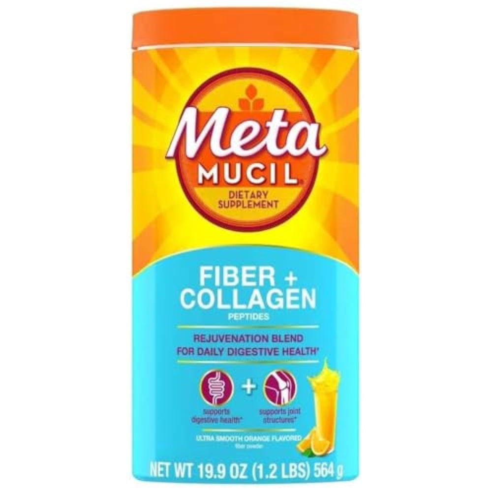 Metamucil Fiber + Collagen Peptides Powder - Orange - 19.9oz
