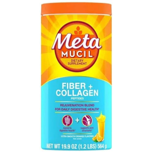 Metamucil Fiber + Collagen Peptides Powder - Orange - 19.9oz