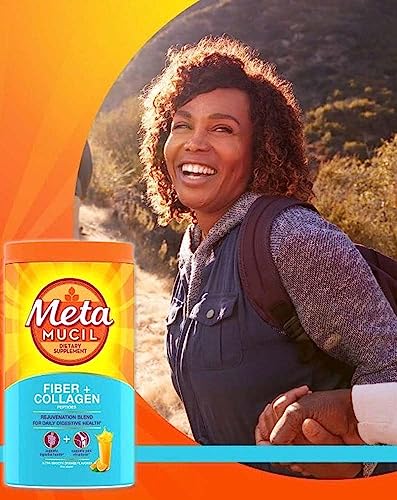 Metamucil Fiber + Collagen Peptides Powder - Orange - 19.9oz