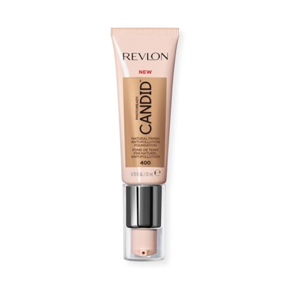 Revlon PhotoReady Candid Natural Finish Foundation, with Anti-Pollution, Antioxidant, Anti-Blue Light Ingredients, 400 Macadamia, 0.75 fl. oz.