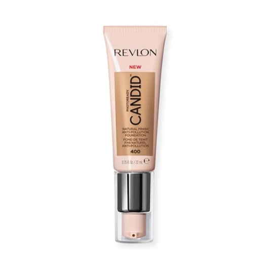 Revlon PhotoReady Candid Natural Finish Foundation, with Anti-Pollution, Antioxidant, Anti-Blue Light Ingredients, 400 Macadamia, 0.75 fl. oz.