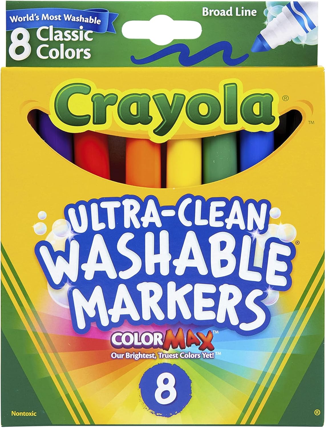 Crayola Broad Line Markers, Classic Colors 10 Each (Pack of 6)