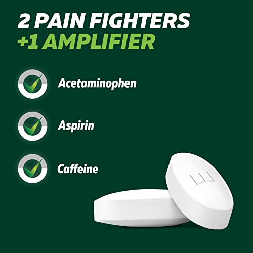 Excedrin Extra Strength Caplets for Headache Pain Relief, Acetaminophen 250mg, Aspirin 250mg, Caffeine 65mg, Pain Reliever, 24 count