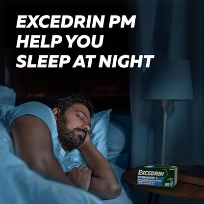 Excedrin PM for Headache Relief, Acetaminophen 250mg, Aspirin 250mg, Diphenhydramine Citrate 38mg, Pain Reliever, Nighttime Sleep-Aid, 100 Count