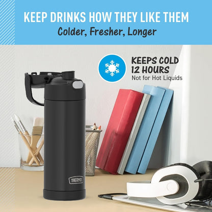 THERMOS FUNTAINER 16 Ounce Stainless Steel Vacuum Insulated Bottle, Dark Grey