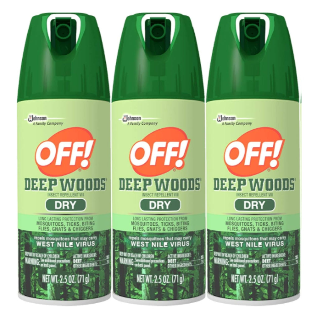 OFF! Deep Woods Dry Aerosol Insect Repellent, 2.5 Ounce (3 Count)