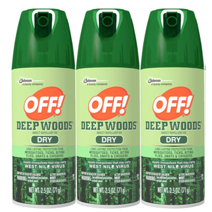 OFF! Deep Woods Dry Aerosol Insect Repellent, 2.5 Ounce (3 Count)