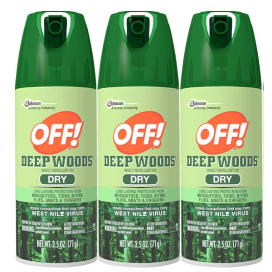 OFF! Deep Woods Dry Aerosol Insect Repellent, 2.5 Ounce (3 Count)
