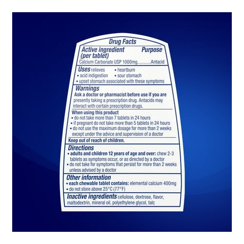 (3 pack) Tums Ultra Strength Heartburn Relief Chewable Antacid Tablets, Berry, 160 Count