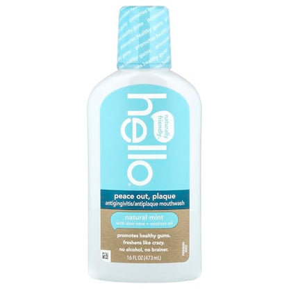 Hello, Mouthwash, Antigingivitis, Natural Mint, 16 fl oz -  2 Pack