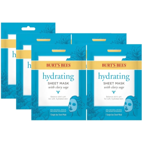 5 x Burt's Bees Hydrating Face Mask, Single Use Sheet Mask