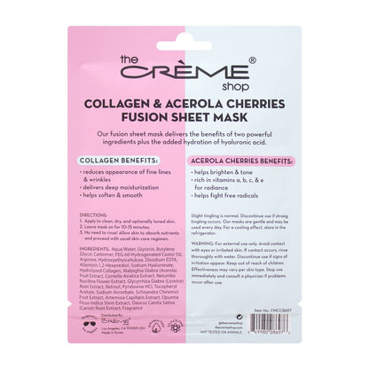The Crème Shop Rose & Squalane Fusion Sheet Mask, Korean Sheet Mask, Rose Face Mask with Vegan Squalane and Hyaluronic Acid, Face Mask Sheet for Sensitive Skin (5 Pack)