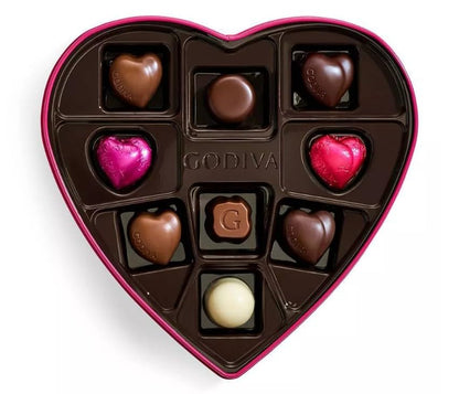 Godiva Goldmark Assorted Chocolate Heart Box 9 Pieces